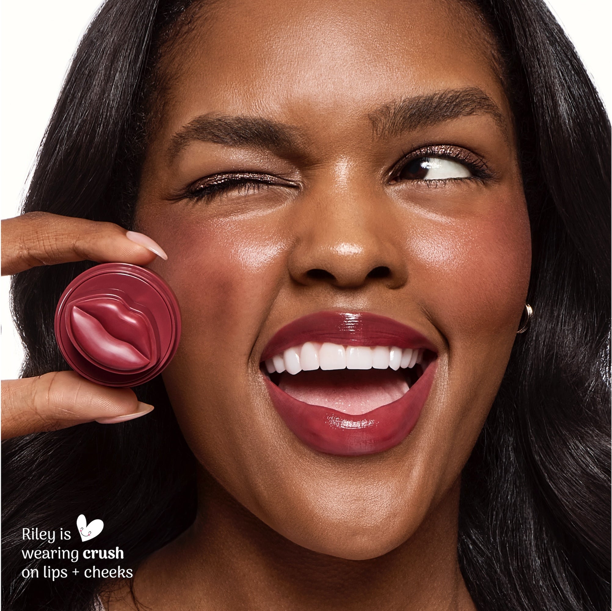 Kissylips Cushy Shine Lip and Cheek Balm™ "Crush" (warm berry)