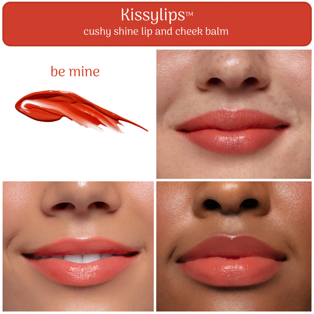 Kissylips Cushy Shine Lip + Cheek Balm™ "Be Mine" (Warm Peach)
