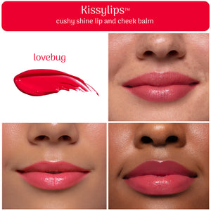 Kissylips Cushy Shine Lip + Cheek Balm™ "Lovebug" (Pinky Red)
