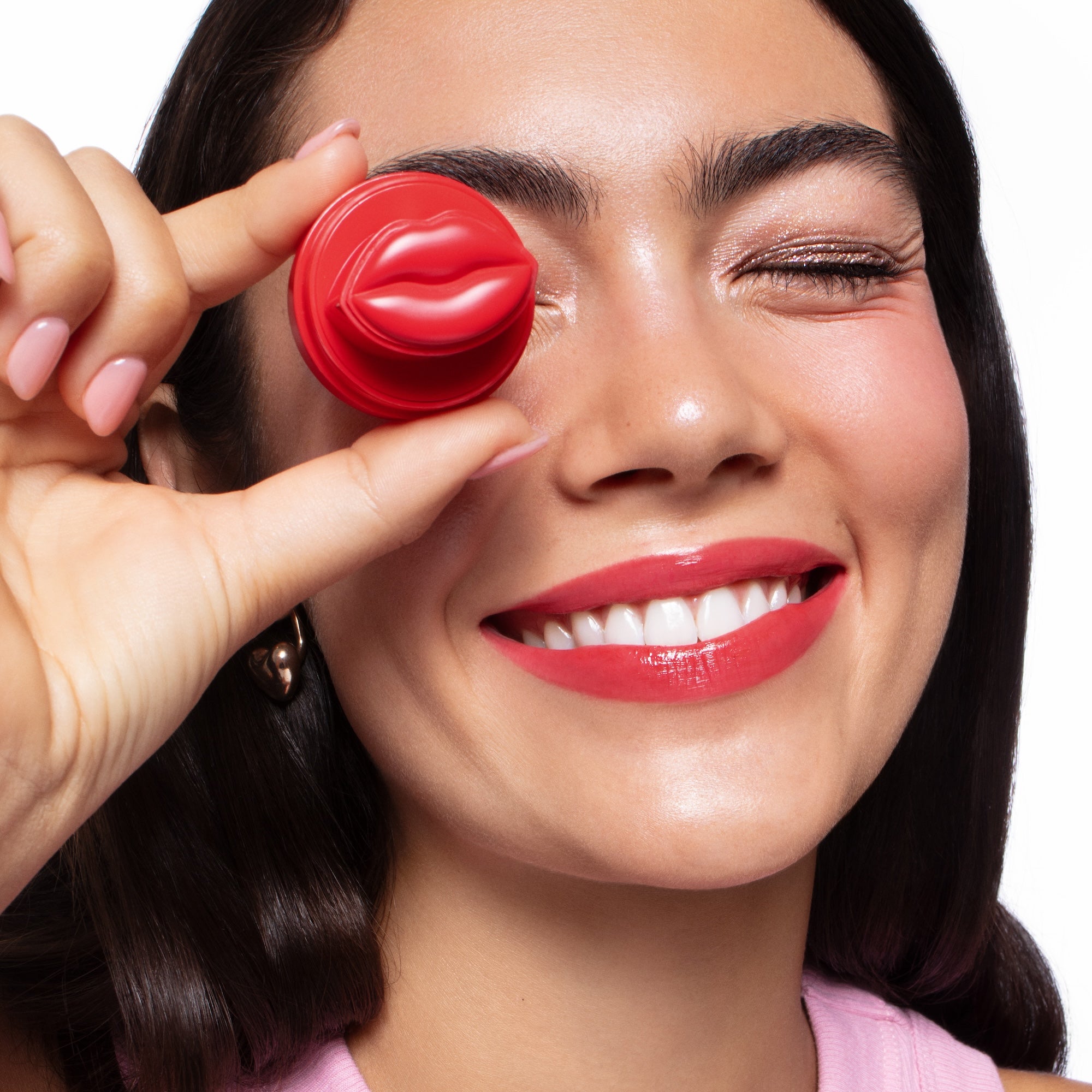 Kissylips Cushy Shine Lip and Cheek Balm™ "Love Bug" (pinky red)