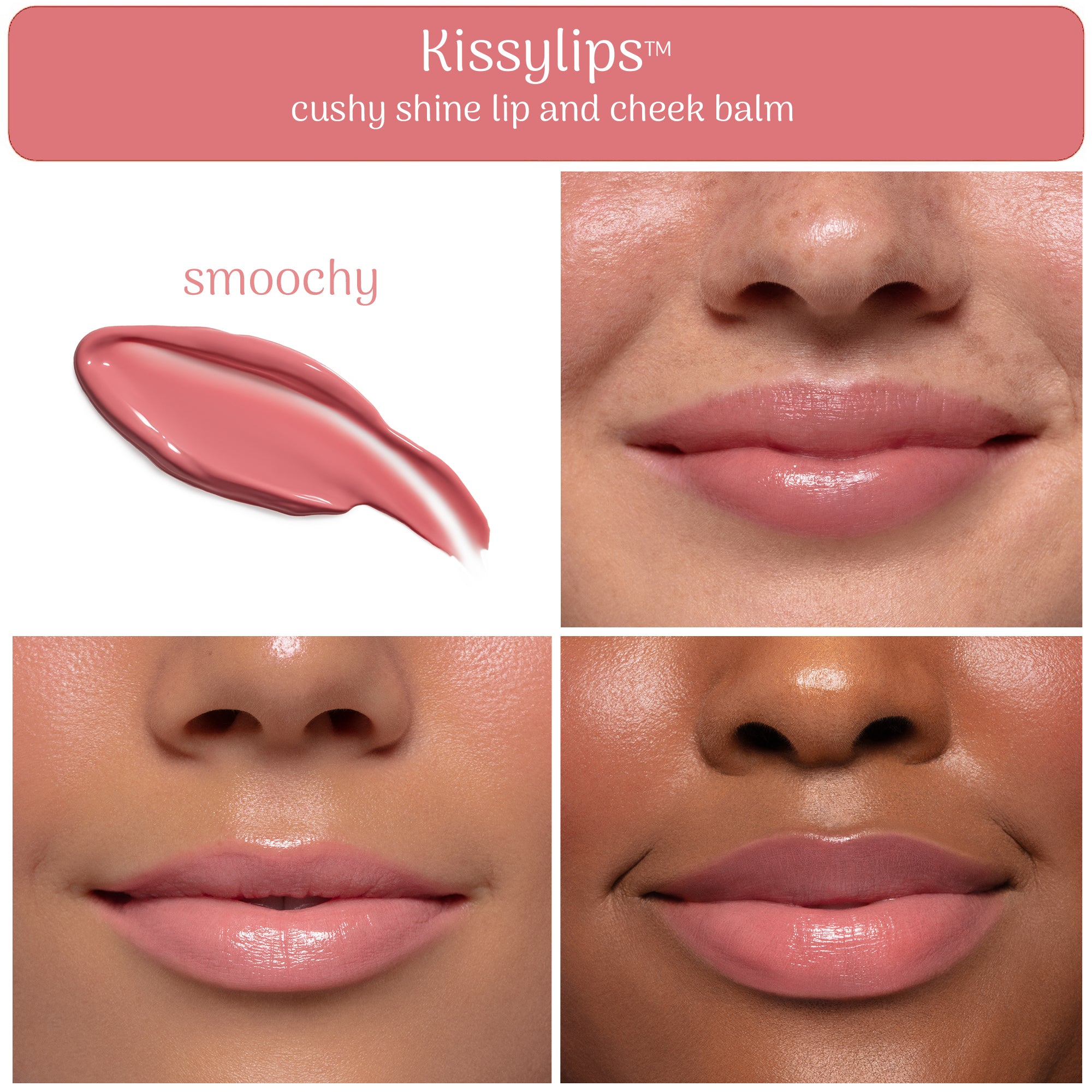 Kissylips Cushy Shine Lip and Cheek Balm™ "Smoochy" (beige nude)